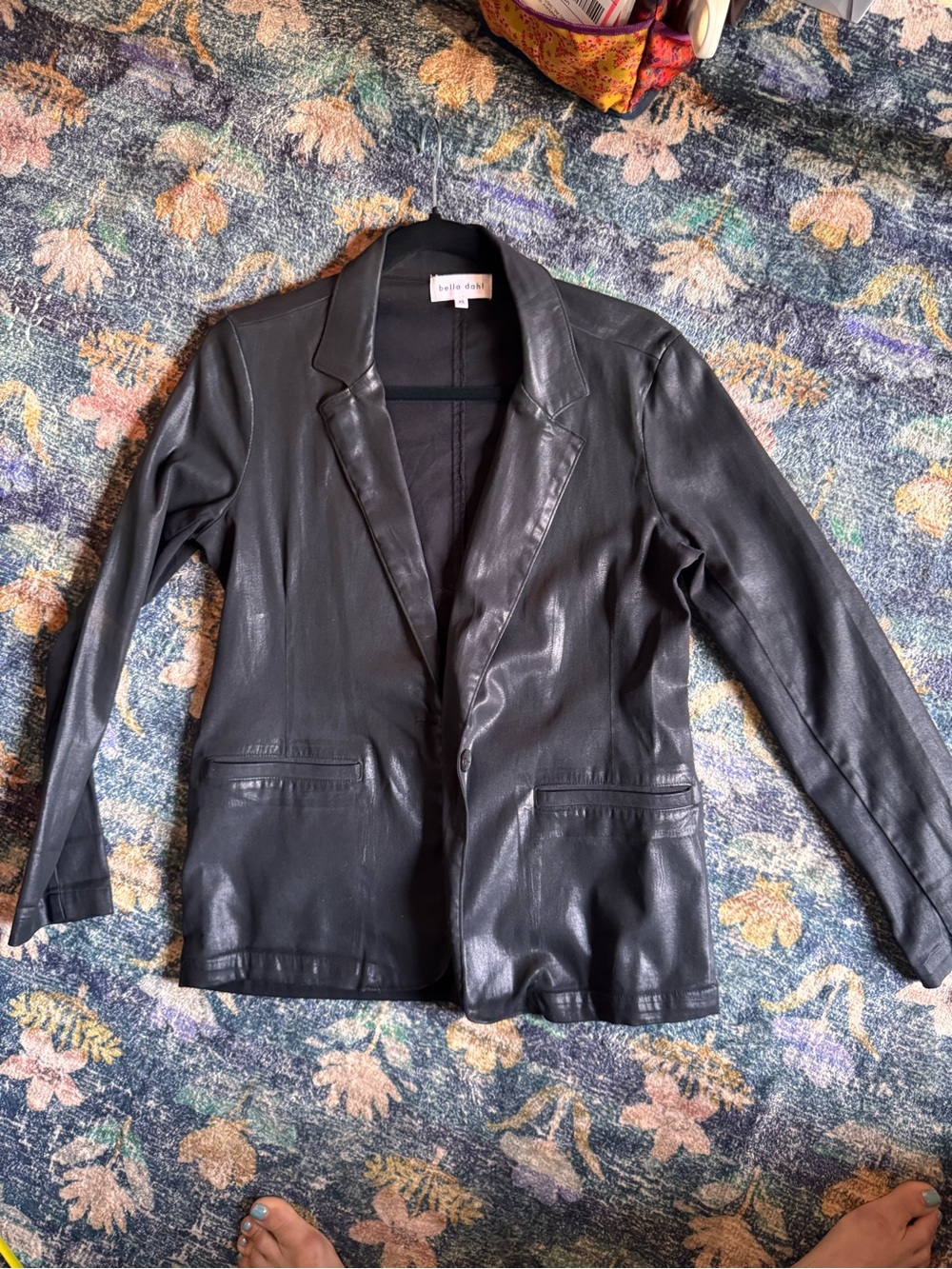 Bella Dahl Black Shiny Tencel Blazer